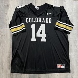 VTG Nike Team Colorado Buffaloes 90s Black Mesh CU Buffs #14 College Jersey XL